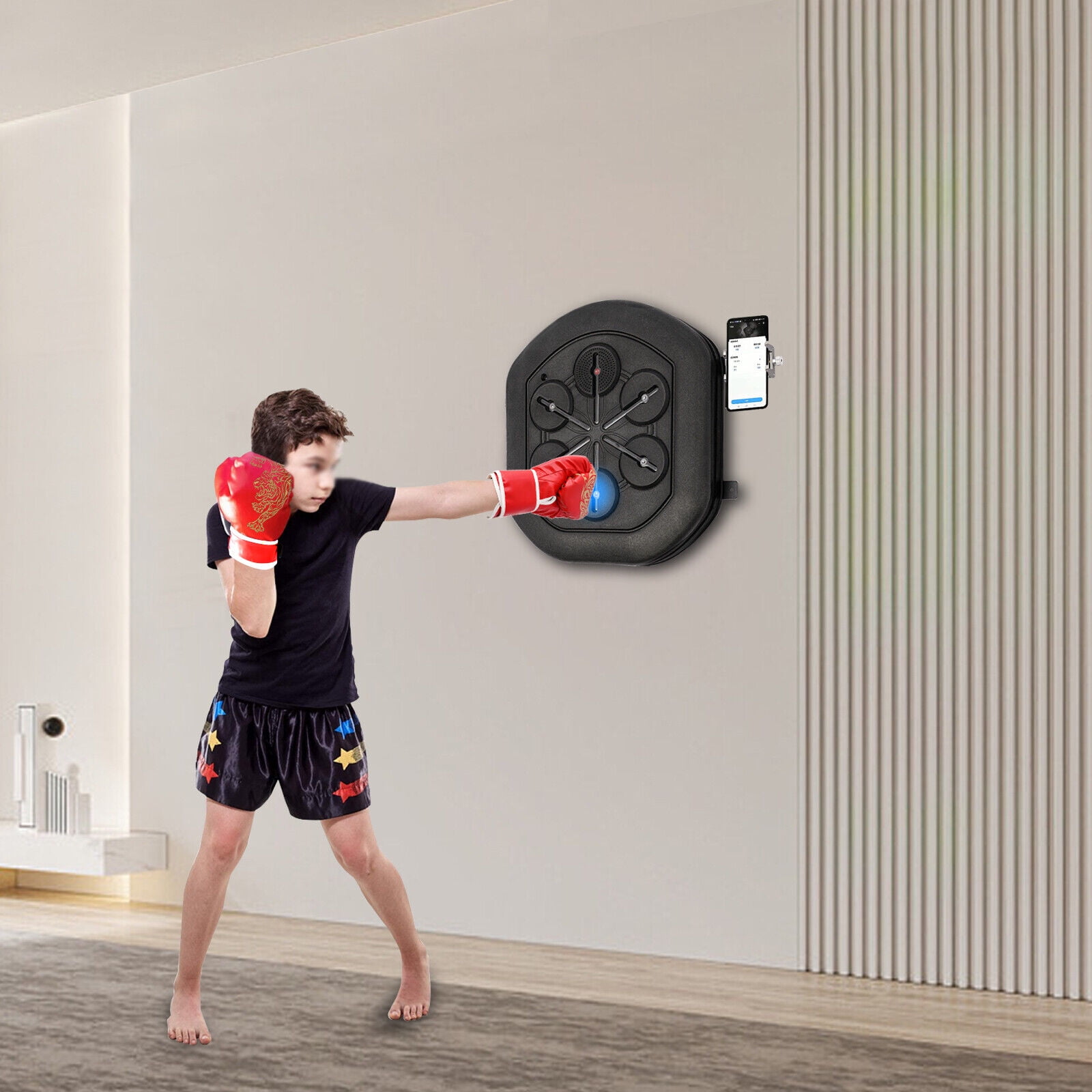 Music Boxing Machine for Adults Kids with 2 Gloves, Bluetooth Speaker,  Boxing Machine Wall Mounted Music, Adjustable Degree of Difficulty, Durable  and