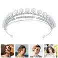 thumbnail image 2 of Tocado de novia elegante de 1 pieza, tocado de corona de perlas brillantes, tocado de boda, 2 of 6