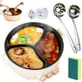 thumbnail image 1 of Olla Antiadherente De Cuatro Puestos, 4 Grid Multifunctional Stew Pot, Rice Cooker Stainless Steel Inner Pot, 6L Large Capacity Electric Hot Pot for Household Family Meals (3 Grid), 1 of 7