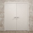 thumbnail image 3 of Interior Solid French Double Doors 64 x 84 inches | Ego 5005 Painted White Oak | Wood Interior Solid Panel Frame | Closet Bedroom Modern Doors, 3 of 5