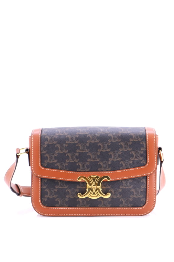 Pre-Owned Triomphe Shoulder Bag Triomphe Coated Canvas Medium By Rebag