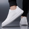 thumbnail image 3 of Men's Breathable Perforated Slip-On White Skate Shoes, 3 of 5