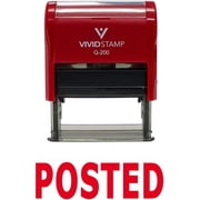 Precision and Convenience: Vivid Stamp Posted Self Inking Rubber Stamp (Red Ink) - Medium