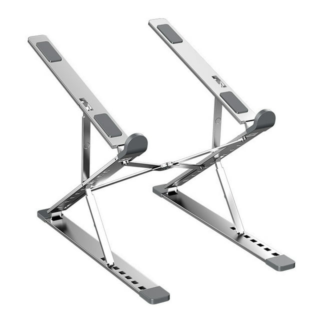 Baohd Foldable Laptop Holder Adjustable Height Ergonomic Notebook Tablets Typing Gaming Table Stand PC Lifter Household Office Gifts Silver