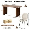 thumbnail image 4 of 71" Large Dining Table Set for 4, Rounded Corners Farmhouse Modern Rectangle Wood Kitchen Table with Boucle Chairs Set of 4, 4 of 8