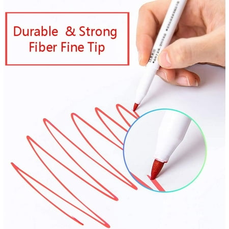 Dry Erase Markers Set - 12 Pack, Advanced Fine Tip Dry-wipeable on all