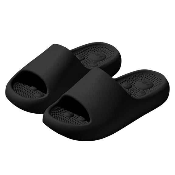 Rokment Shower Shoes for Women and Men Pillow Cloud Massage Slippers Soft Cushioned Anti Slip Water Pool Slide Sandals Comfortable Quick Drying Bathroom Sandals Black Size 8