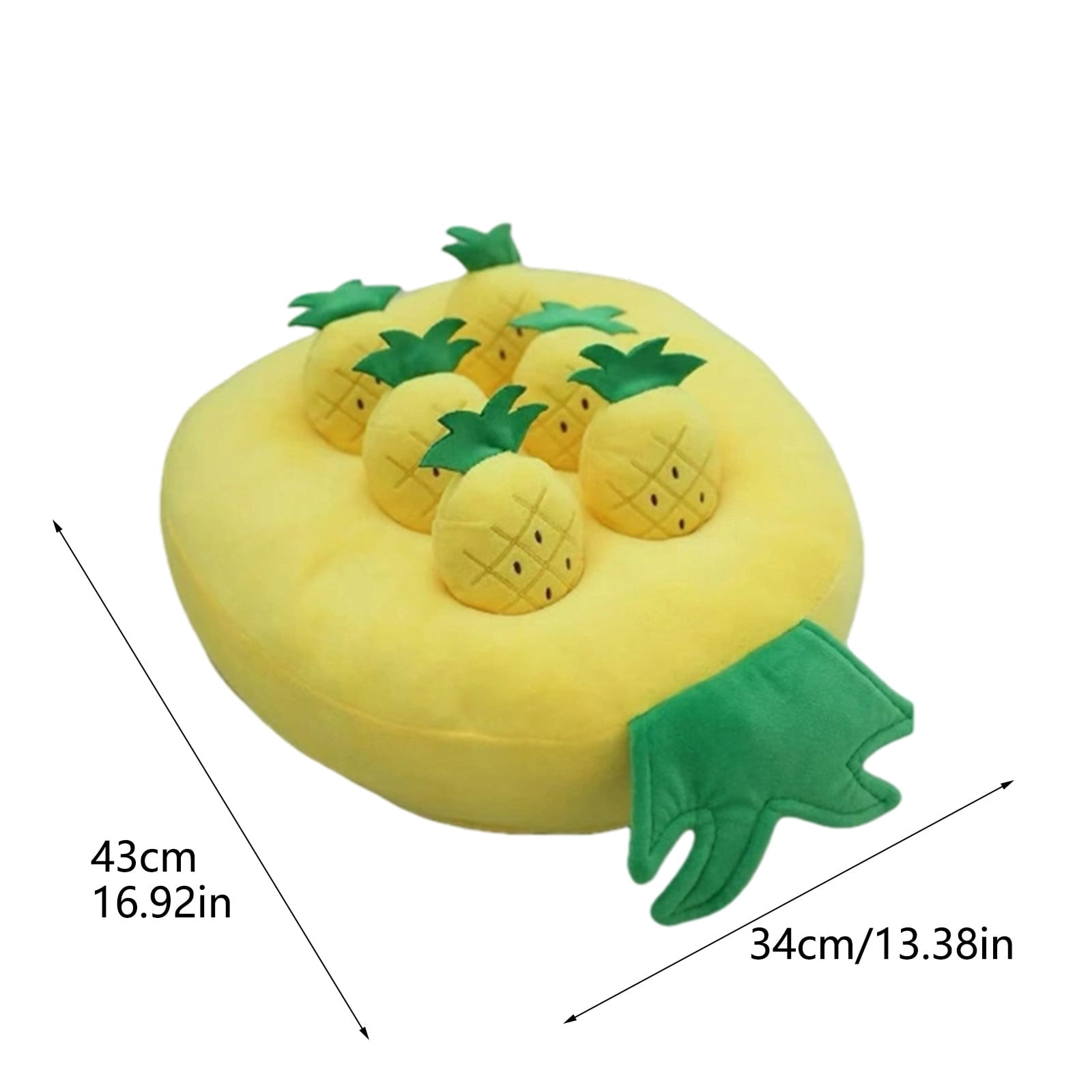 Gytml Vegetable Plush Dog Chew Mat, Interactive Food Dispensing Toy With Pull-Out Design, Durable Foraging Puzzle Mat For Dogs Mental Stimulation & Bonding(Yellow-43X34X5cm)