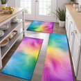 thumbnail image 2 of Rainbow Tie Dye Swirl Pattern Kitchen Rugs Sets Of 3,Kitchen Runner Rugs Non Skid Washable,Decorative Kitchen Floor Mats for Kitchen,Sink,Laundry,17"x30"+ 17"x47" + 17"x59", 2 of 6