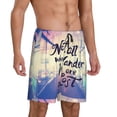 thumbnail image 3 of Rocae Not All Those Who Wander Are Lost for Men's Soft Sleep Pajama Shorts, Waistband and Pockets, 3 of 9