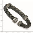 thumbnail image 2 of Wire Black Memory Cable and Black Titanium Cuff Bracelet Cuff Bracelet for Women - 23.4 Grams, 2 of 2