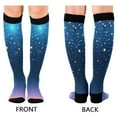 thumbnail image 2 of joogoo Starry Blue Gradient Stars Socks Women Men Knee High Sock, 2 of 8