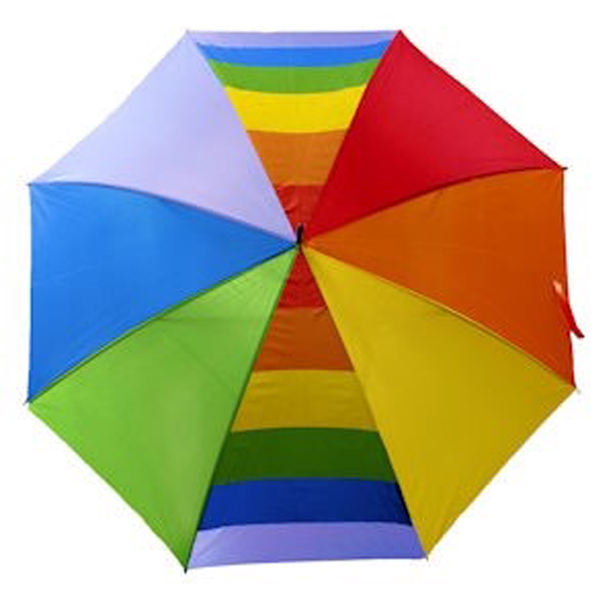 Rainbow Colored 8 Segment Manual Unisex Umbrella, 54-inch Arc