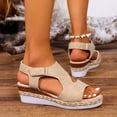 thumbnail image 6 of Oofos Sandals for Women Women's Fashion Versatile Plus Size Thick Heel Roman Shoes for Spring And Summer Trendy Comfortable Sandals Khaki 41, 6 of 9