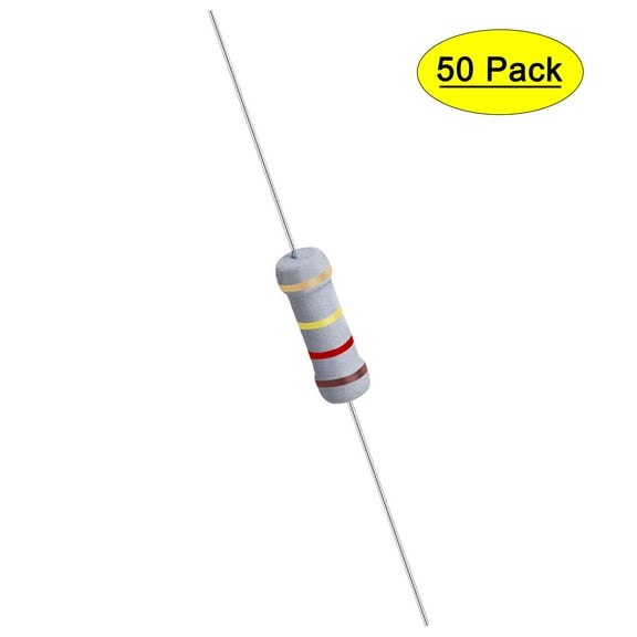 Uxcell 50Pcs 1W 1 Watt Metal Oxide Film Resistor Axile 120K Ohm ±5% Tolerance