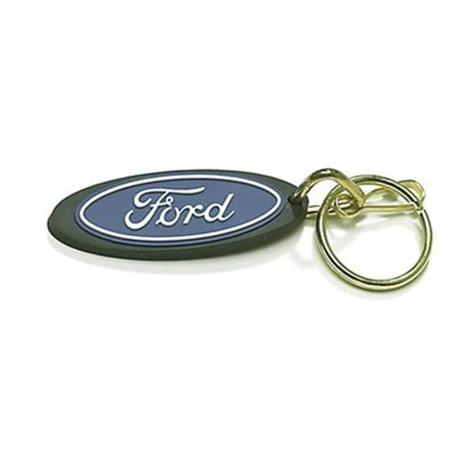 For FORD Blue Emblem Metal Chrome Dog Tag Key Chain Ring Fob 