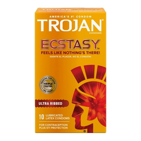 Trojan™ Premium Latex Condoms Ultra Ribbed Ecstasy™ 00022600947325 Basic male condom, Hevea-latex