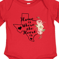 thumbnail image 4 of Inktastic Texas Home is Where The Heart is with Watercolor Floral Girls Long Sleeve Baby Bodysuit, 4 of 5