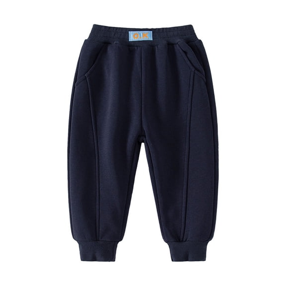 Generic Toddler Baby Joggers Soft Cotton Trousers Solid Color Baggy Sweatpants/Cute Jogging Track Bottoms, Elastic Waist Cotton Trousers