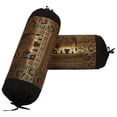thumbnail image 2 of Stylo Culture Indian Polydupion Cylindrical Tube Pillow Bolster Pillow Covers Black Jacquard Brocade Border Elephant Large Couch Round Cylinder Cushion Covers (Set of 2) | 30x15 Inches (76x38 cm), 2 of 5