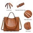 thumbnail image 5 of GAEKEAO Women’s Hobo Bag Vegan Leather Tote with Top Handle and Adjustable Crossbody Strap, 5 of 8