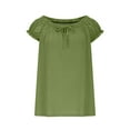thumbnail image 5 of Htigea Clearance Women Summer Front Tank Tops Cap Sleeve Pleated Babydoll Tops Casual Loose Fit Going Out Flowy Shirt Clearance Sale Green,S, 5 of 6