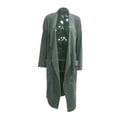 thumbnail image 3 of Haite Women Trench Coat Shawl Neck Outwear Long Sleeve Jacket Ladies Overcoats Cardigan Pea Coats Green XL, 3 of 6