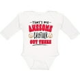 thumbnail image 3 of Inktastic That's My Awesome Brother out There with Baseballs Boys or Girls Long Sleeve Baby Bodysuit, 3 of 5