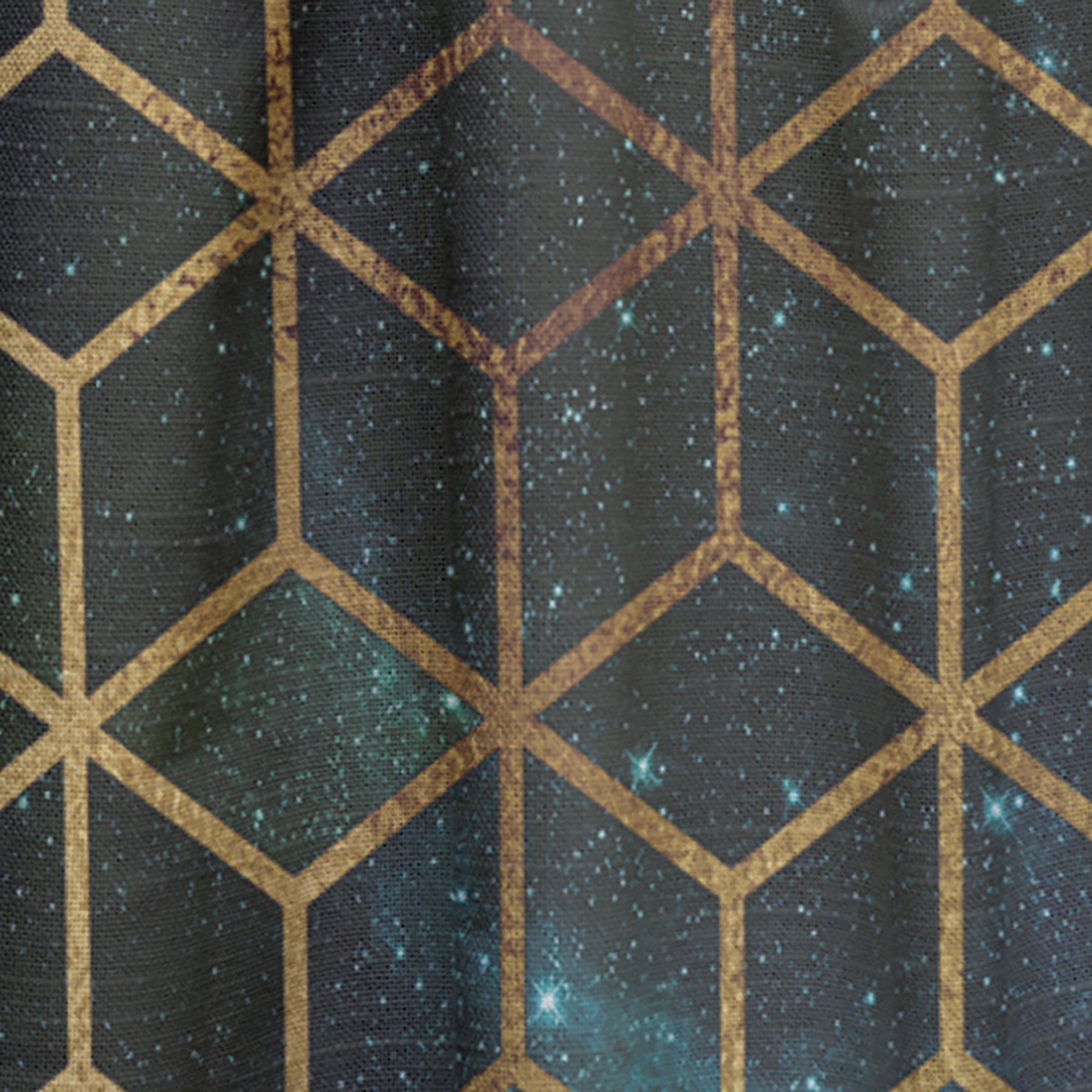 Designart 'Honeycomb Capital Gold XI' Modern & Contemporary Curtain Panel