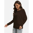 thumbnail image 3 of Women's Crew Neck Long Sleeve Bat Wing Dolman Top Premium Shirt, 3 of 6