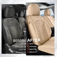 thumbnail image 5 of Coverado Front Car Seat Covers, Luxury Leather Car Seat Protectors, Fashion Auto Interior Cushions Universal Fit for Most Cars, SUVs and Trucks, Beige, 5 of 5