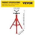 thumbnail image 2 of CAFORKP Carbon Steel Pipe Stand, 2500 lb Load Capacity, Adjustable 28"-52" Height, Compatible with 1/8"-12" Pipe, Portable Folding V Head Jack Stand, 2 of 10