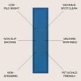 thumbnail image 3 of JONATHAN Y WASHABLE 2 x 8 Runner Rug, Sloane 2-Stripe Border Washable - Blue/Navy, WSH125E-28, 3 of 7