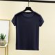 thumbnail image 3 of Camisas de Manga Corta para las Mujeres Casual Color Sólido Suelto V-Cuello Blusa de Verano, Moda Poliéster Top para las Mujeres, Mano Lavado Primavera Y Verano Desgaste, 3 of 6