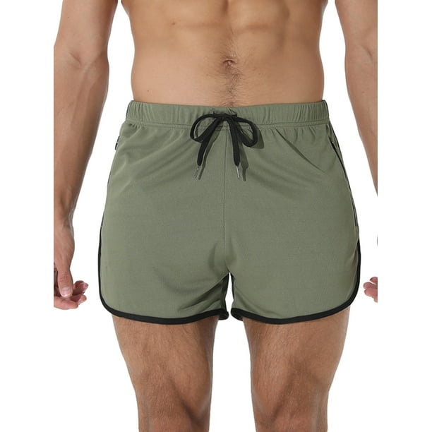TRKIYQC Pantalones cortos deportivos de secado rápido para hombre, pantalones cortos de entrenamiento a la moda, pantalones cortos con bolsillos con cremallera TRKIYQC moda