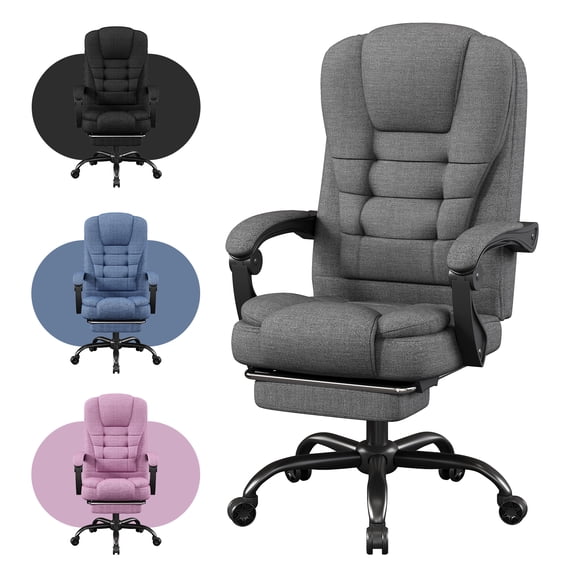SITMOD Big and Tall Office Chair 300LBS Wide Seat Ergonomic Computer Desk Chair High Back Executive Fabric Chair Adjustable Task Chair Lumbar Back Support with Footrest Heavy Duty Design