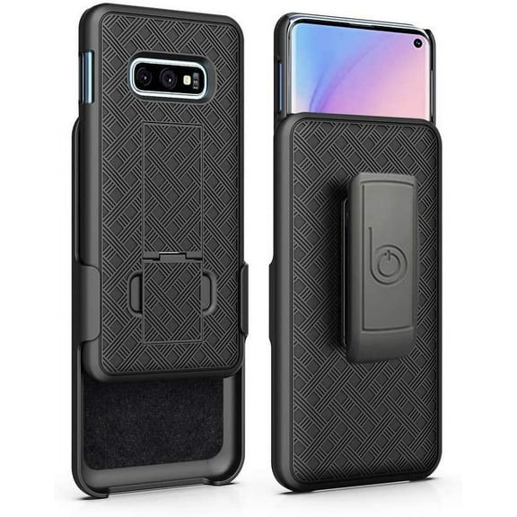 BELTRON Slim Fit Protective Case and Holster Combo for Galaxy S10E with Rotating Belt Clip and Built-in Kickstand Compatible with Samsung Galaxy S10E G970 2019 - NOT Plus