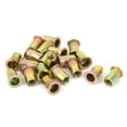thumbnail image 4 of Uxcell 5/16"-18 Metal Flat Head Rivet Nut Insert Gold Tone 20Pcs, 4 of 5