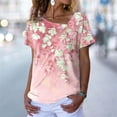 thumbnail image 2 of Camiseta con estampado Floral 3D para mujer, Tops básicos de manga corta con cuello de pico informales, ropa de calle Vintage, camisetas holgadas para mujer 2022, 2 of 5