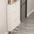 thumbnail image 2 of Gabinetes de zapatos ultrafinos europeos, gabinetes de zapatos modernos verticales blancos con estilo, cajón que ahorra espacio, muebles para el hogar Schonen Kast, 2 of 4