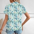 thumbnail image 5 of Plus Size Tops for Women Hawaiian Coconut Printed Shirts Classic Short Sleeve Button V Neck Blouse Trendy Summer Tshirts Dressy Casual Business Work Shirt, 5 of 7