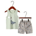 thumbnail image 6 of Kids Toddler Boys Shorts Set Casual Sleeveless Cartoon Print Suit Tank Top Vest Elastic Waist Shorts Set Casual Two Piece Clothes Set Summer Outfits,Size 5 Years 6 Years, 6 of 6