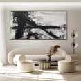thumbnail image 3 of Wabi-sabi large abstract white canvas oil painting home decor black and white textured painting painting bedroom decor modern art,(46*91cm)18*36 Inches,Unstretched,Frameless, 3 of 4