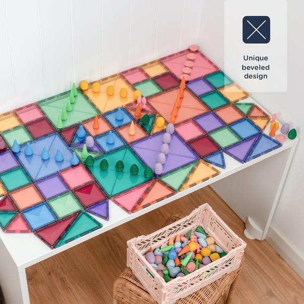 大幅値下げ　Connetix Tiles　マグネット　パステル　マグビルド CONNETIX Magnetic Tiles, Pastel Starter Pack, 64 Pieces - Walmart.ca
