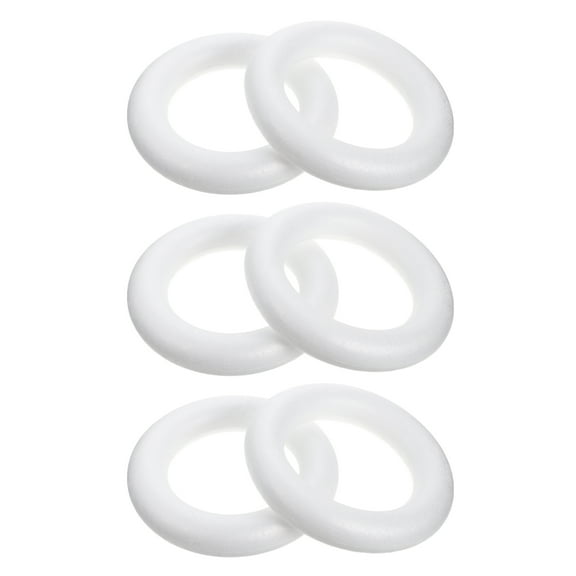 COMPUKAS 6Pcs White Foam Rings for DIY Wedding and Party Decor Crafts