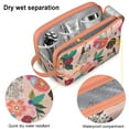 thumbnail image 4 of Toiletries Bag,Dogs with Pioneer Flower Mens Womens Toiletry Bag Bathroom Bag,Waterproof Toiletry Travel Bag Dopp Kit Shaving Bag 11x6.3x5.1 Inch, 4 of 5