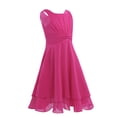 thumbnail image 3 of YEAHDOR Kids Girls Knotted Waist Chiffon Flower Girl Dress Sleeveless Wedding Bridesmaid Prom Party Gowns, 3 of 5