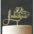 thumbnail image 1 of 50 Fabulous Custom Wedding Anniversary, Birthday Cake Topper Personalized Rustic Woodn Cake Topper 7-8 Inches Wide, 1 of 3