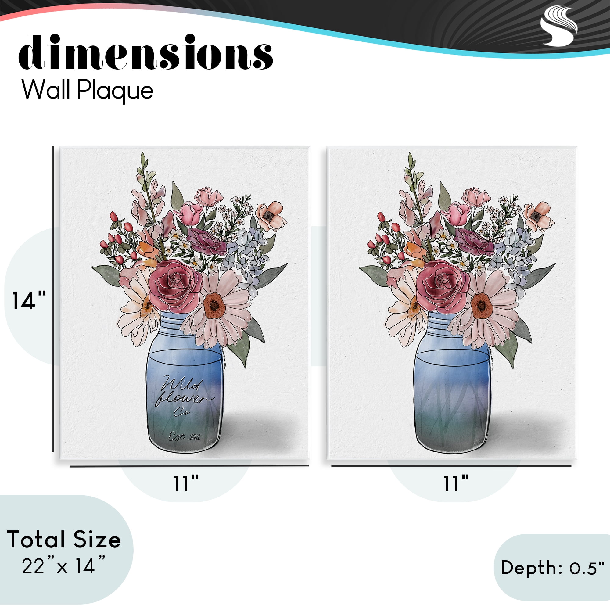 Stupell Industries Farmer's Market Vases 2 Piece Wall Plaque Art Set, design by Alisha Kiara Design