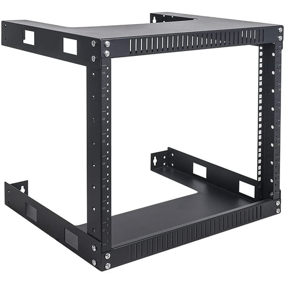 Sound Town 2-Post 8U Wall Mount Open Frame Rack, 16" Depth, for Servers, IT Equipment, Network Devices, AV, Patch Panels (ST2PWOR-8U)